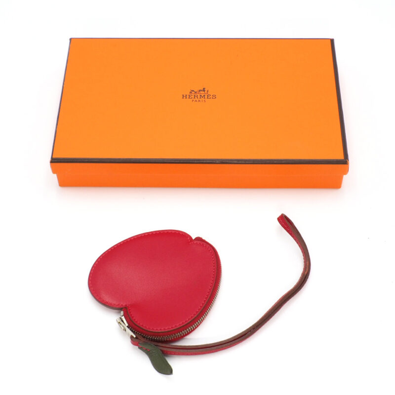 Hermes "Tutti Frutti Porte Monnaie" APPLE Rouge VIF/ Canopee Coin Purse/ Bag Charm