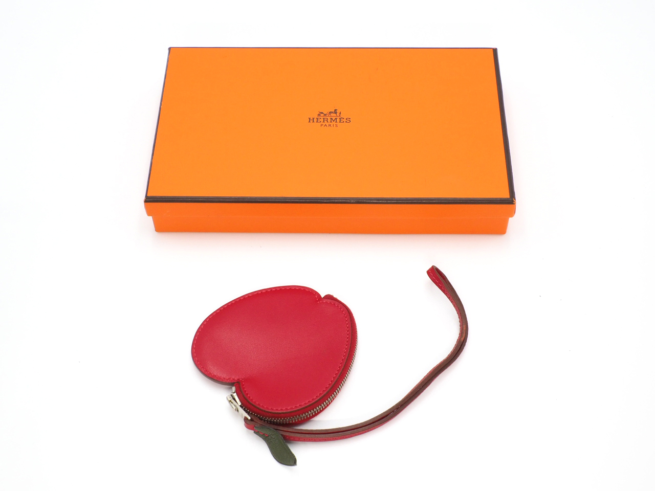 Hermes "Tutti Frutti Porte Monnaie" APPLE Rouge VIF/ Canopee Coin Purse/ Bag Charm