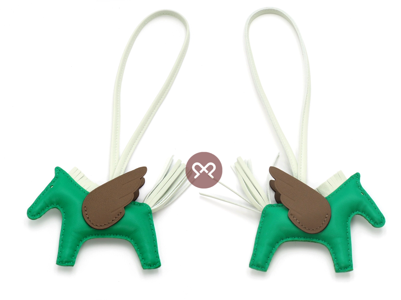 Hermes Rodeo PM Pegase Menthe/ Vert Fizz/ Etoupe Bag Charm - Image 2