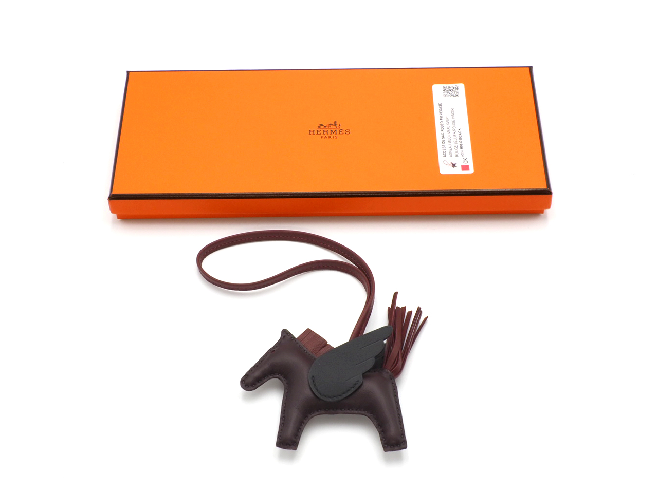 Hermes Rodeo PM Pegase Rouge Sellier/ Rouge H/ Noir Bag Charm