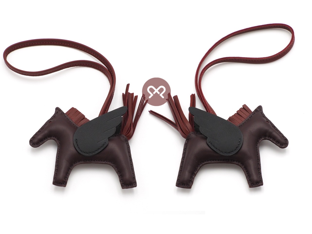 Hermes Rodeo PM Pegase Rouge Sellier/ Rouge H/ Noir Bag Charm - Image 3