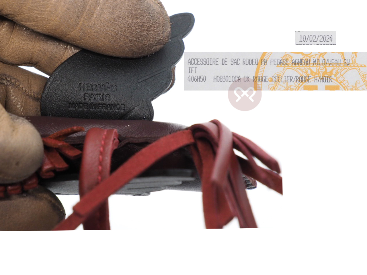 Hermes Rodeo PM Pegase Rouge Sellier/ Rouge H/ Noir Bag Charm - Image 2