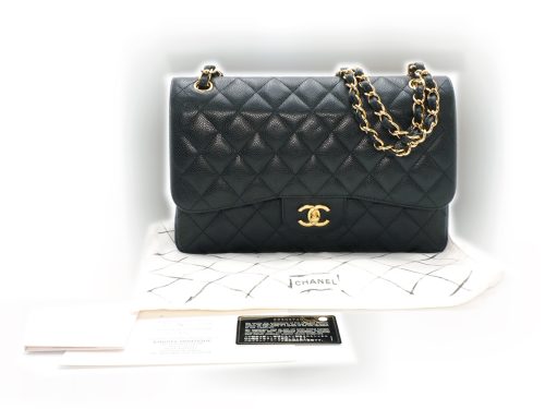 Chanel 22303740 Black Caviar A58600 Classic Jumbo Double Flap 30cm Gold Hardware Bag