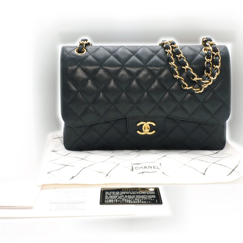 Chanel 22303740 Black Caviar A58600 Classic Jumbo Double Flap 30cm Gold Hardware Bag