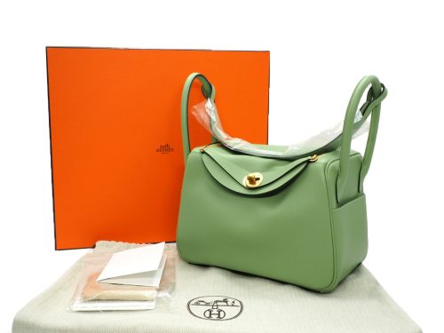 BRAND NEW ! Hermes Lindy 26 Evercolor Leather Vert Criquet Gold Hardware- Stamp B (Year 2024)