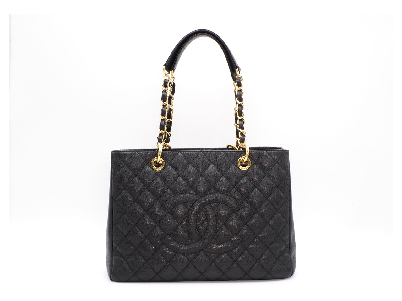 Chanel 17957342 Black Caviar Grand Shopping Tote Gold Hardware