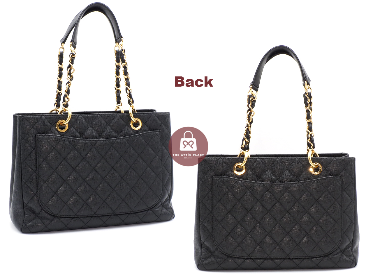 Chanel 17957342 Black Caviar Grand Shopping Tote Gold Hardware - Image 4