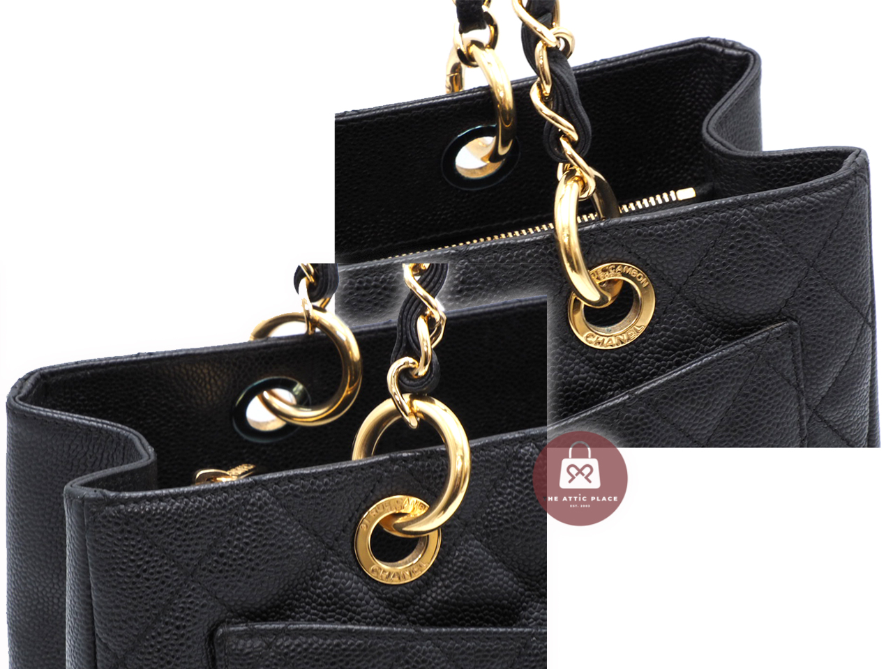 Chanel 17957342 Black Caviar Grand Shopping Tote Gold Hardware - Image 5