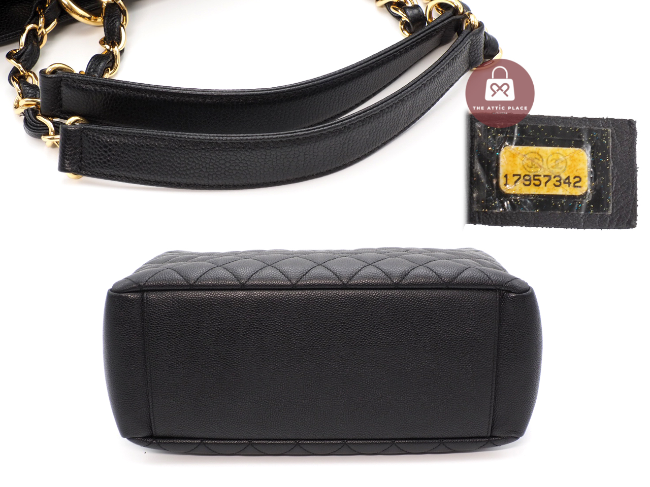 Chanel 17957342 Black Caviar Grand Shopping Tote Gold Hardware - Image 7