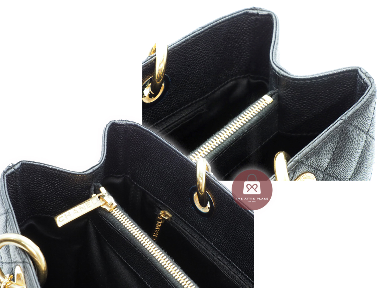 Chanel 17957342 Black Caviar Grand Shopping Tote Gold Hardware - Image 13