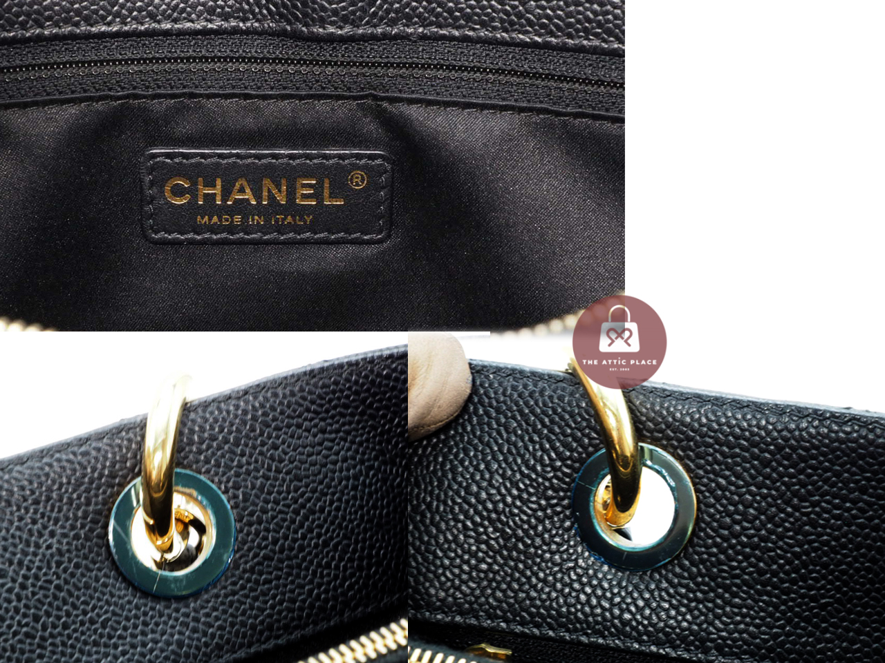 Chanel 17957342 Black Caviar Grand Shopping Tote Gold Hardware - Image 14