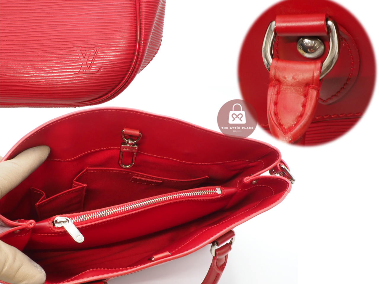 Louis Vuitton M5926E Red Epi Leather Passy PM Document Tote Bag (BA0076) - Image 6
