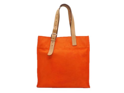 Hermes Orange Etriviere Canvas Toile Shopping Bag