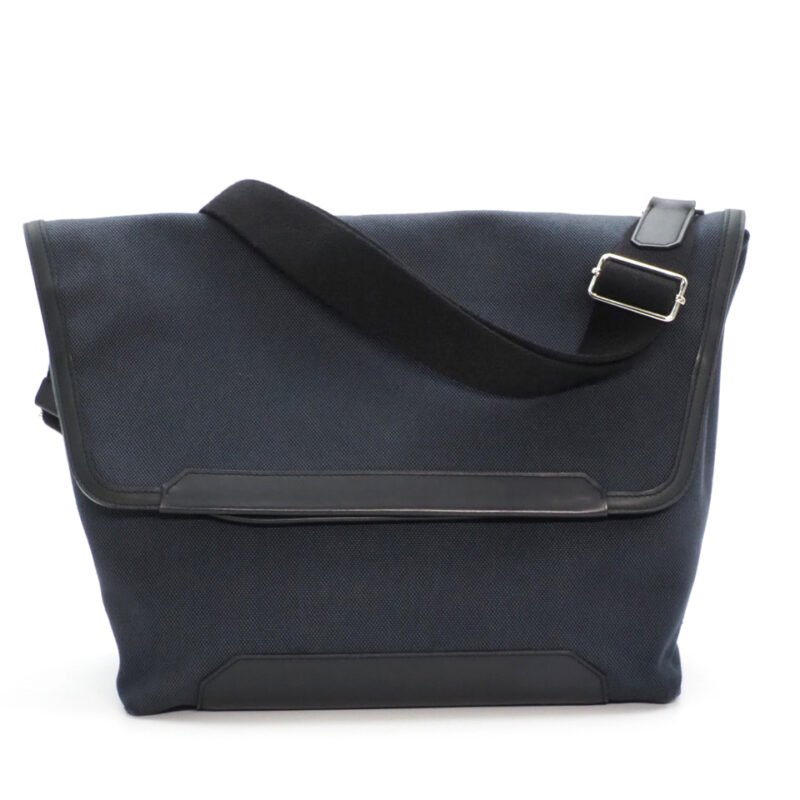 Hermes Aller Retour R Stamp 34 H Toile and Sombrero Leather Messenger Bag