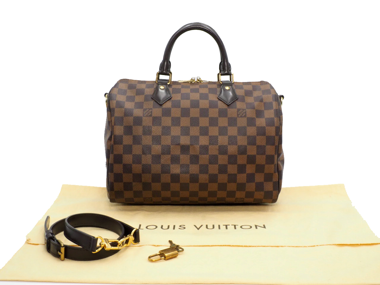Louis Vuitton N41367 Damier Canvas Speedy Bandoulière 30 (MB0175) Tote Bag
