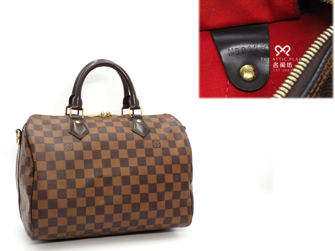 Louis Vuitton N41367 Damier Canvas Speedy Bandoulière 30 (MB0175) Tote Bag - Image 2