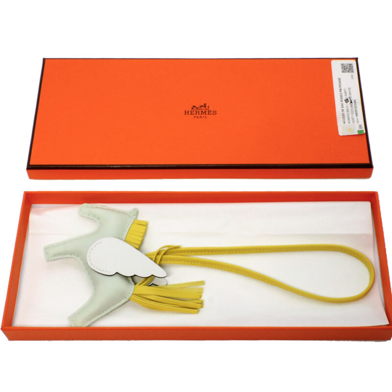 Hermes Rodeo PM Pegase Vert Fizz/ Lime/ New White Bag Charm