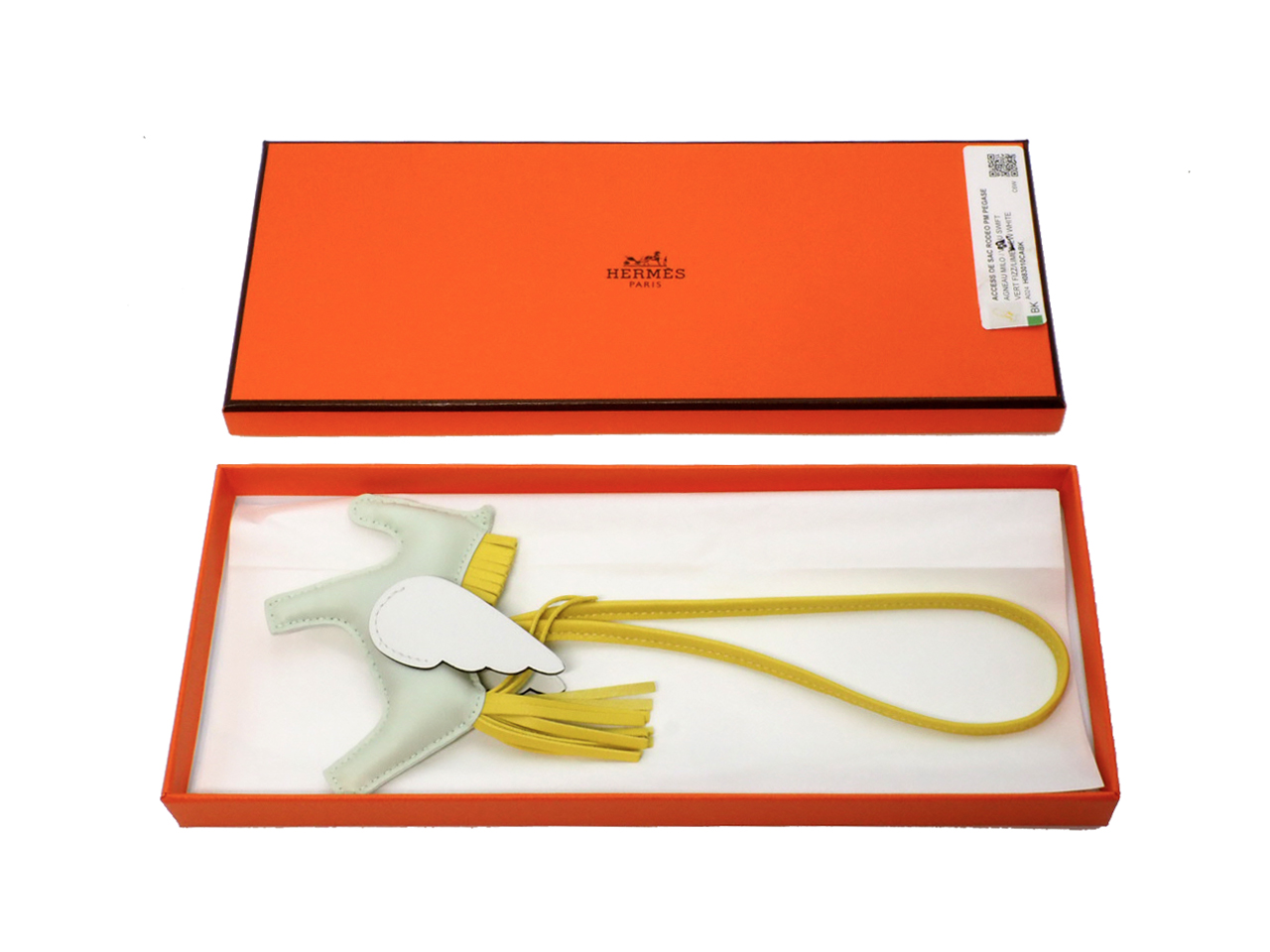 Hermes Rodeo PM Pegase Vert Fizz/ Lime/ New White Bag Charm