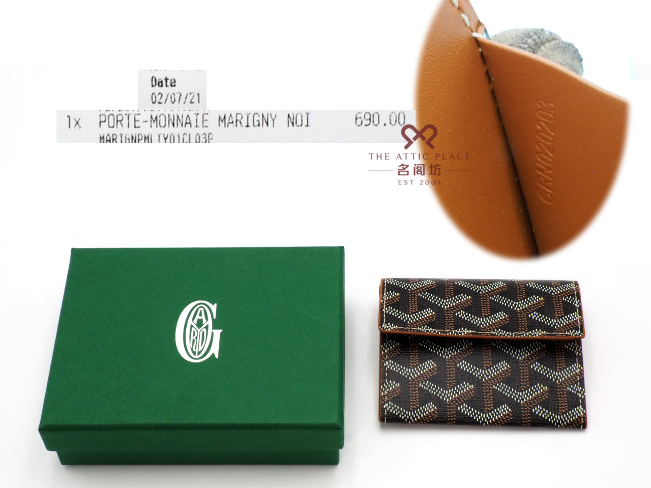Goyard Black/ Tan Classic Goyardine Porte-Monnaie Marigny Wallet/ Purse - Image 2