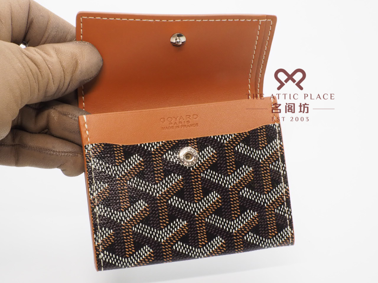 Goyard Black/ Tan Classic Goyardine Porte-Monnaie Marigny Wallet/ Purse - Image 3
