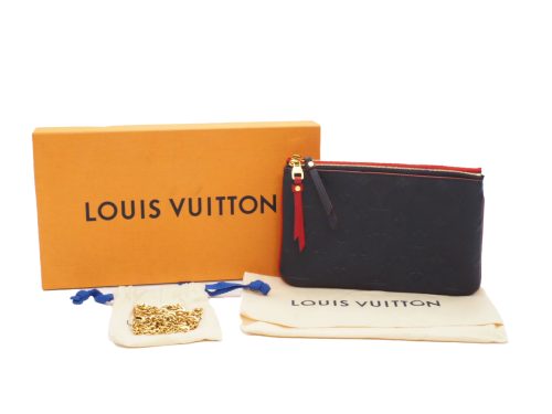 Louis Vuitton M63916 Empreinte Marine Rouge Double Zip Pochette Gold Hardware (GI4109)
