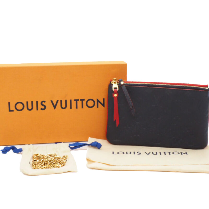 Louis Vuitton M63916 Empreinte Marine Rouge Double Zip Pochette Gold Hardware (GI4109)