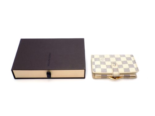 Louis Vuitton N61676 Damier Azur Portefeuille Viennois Bi-fold French Wallet (MI4077)