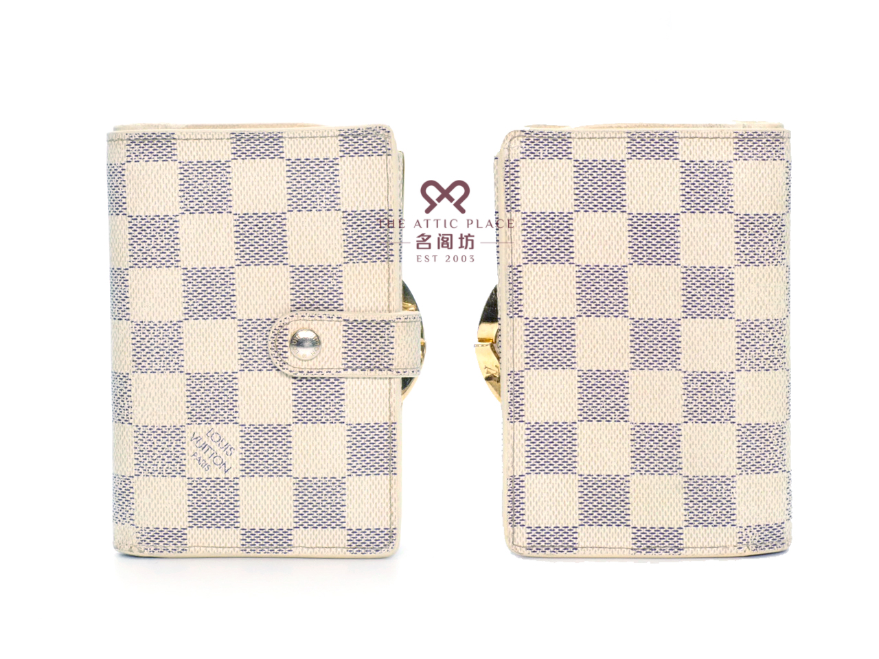 Louis Vuitton N61676 Damier Azur Portefeuille Viennois Bi-fold French Wallet (MI4077) - Image 2