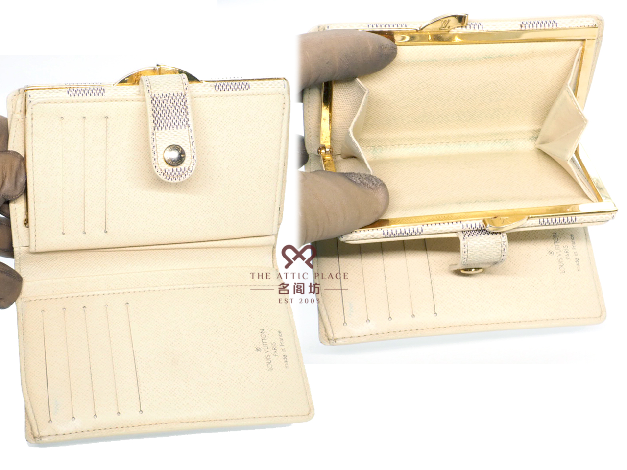 Louis Vuitton N61676 Damier Azur Portefeuille Viennois Bi-fold French Wallet (MI4077) - Image 3