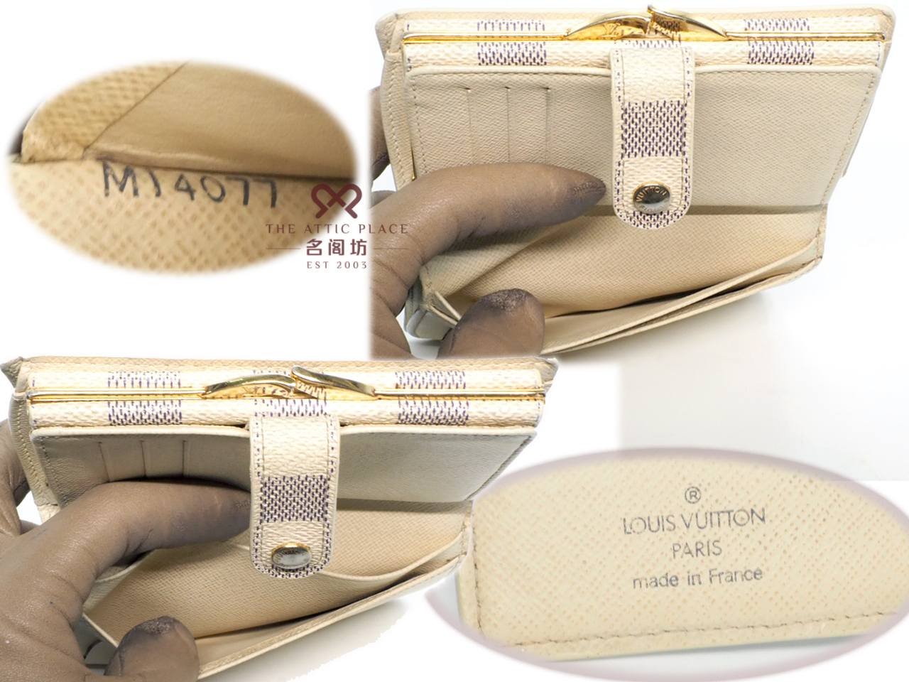 Louis Vuitton N61676 Damier Azur Portefeuille Viennois Bi-fold French Wallet (MI4077) - Image 5