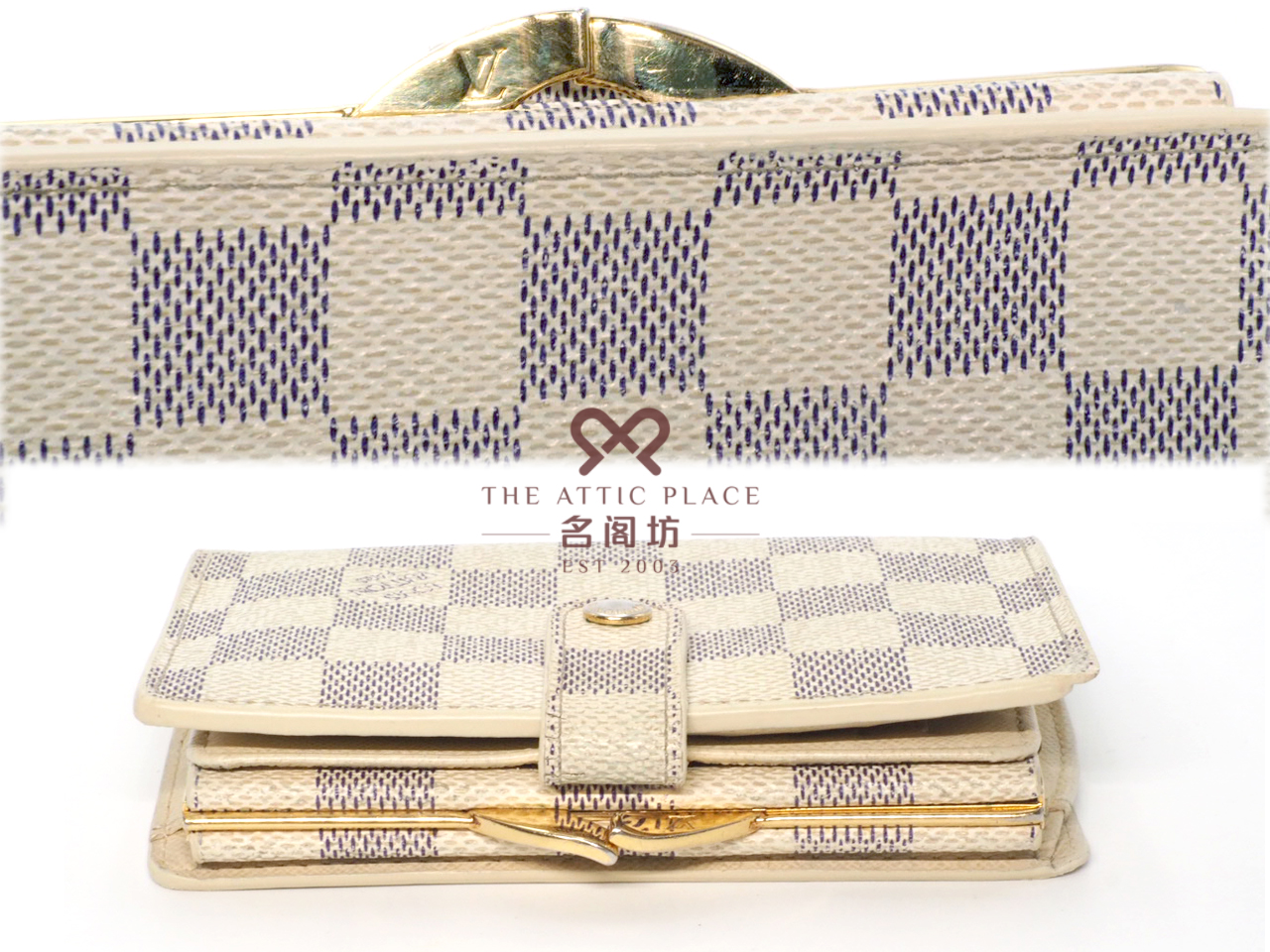 Louis Vuitton N61676 Damier Azur Portefeuille Viennois Bi-fold French Wallet (MI4077) - Image 6