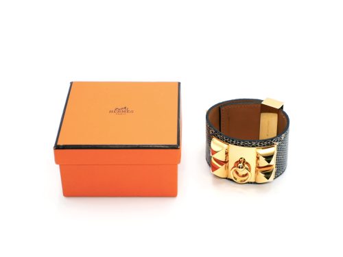 Hermes  Collier De Chien CDC Ombre Lizard Bracelet Gold Hardware M Stamp Small Size