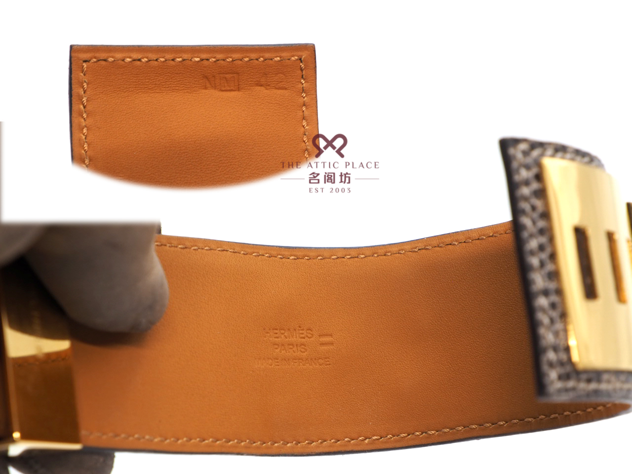 Hermes Collier De Chien CDC Ombre Lizard Bracelet Gold Hardware M Stamp Small Size - Image 2