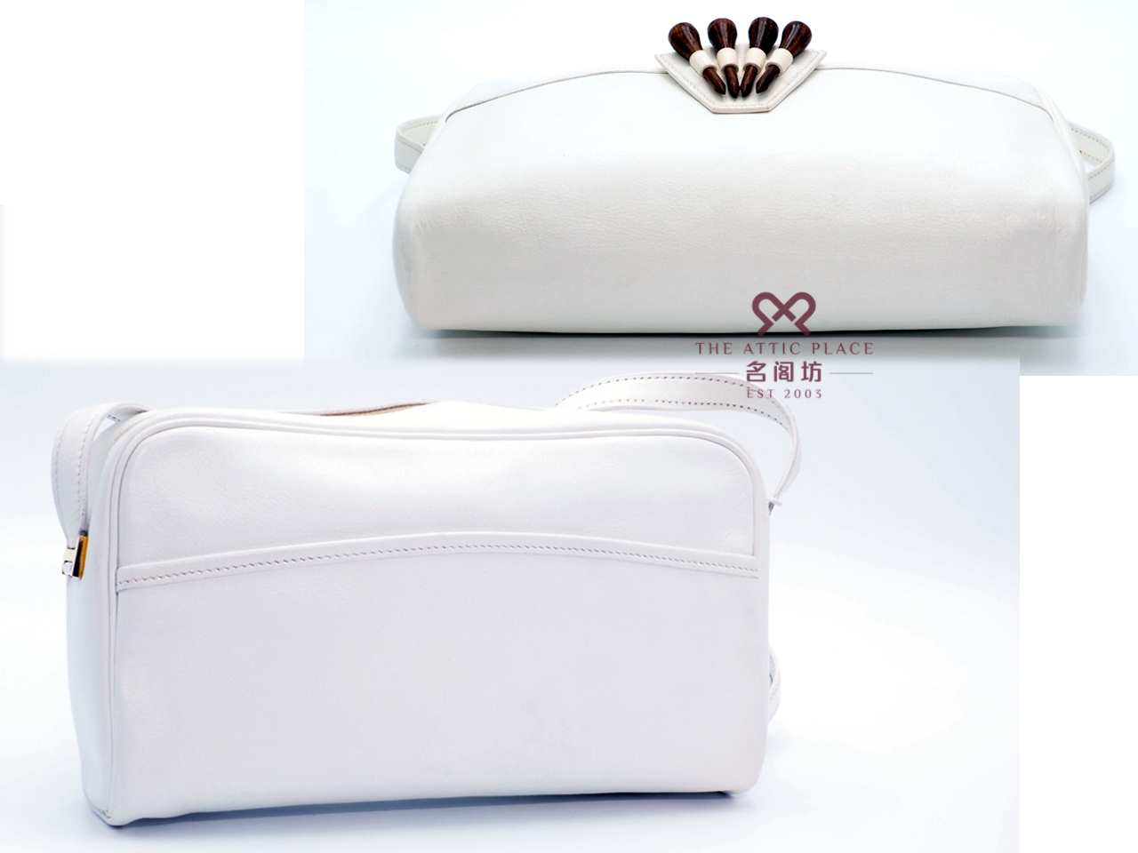 Hermes White Vintage '80s Ardennes Golf Tee Messenger Bag - Image 3