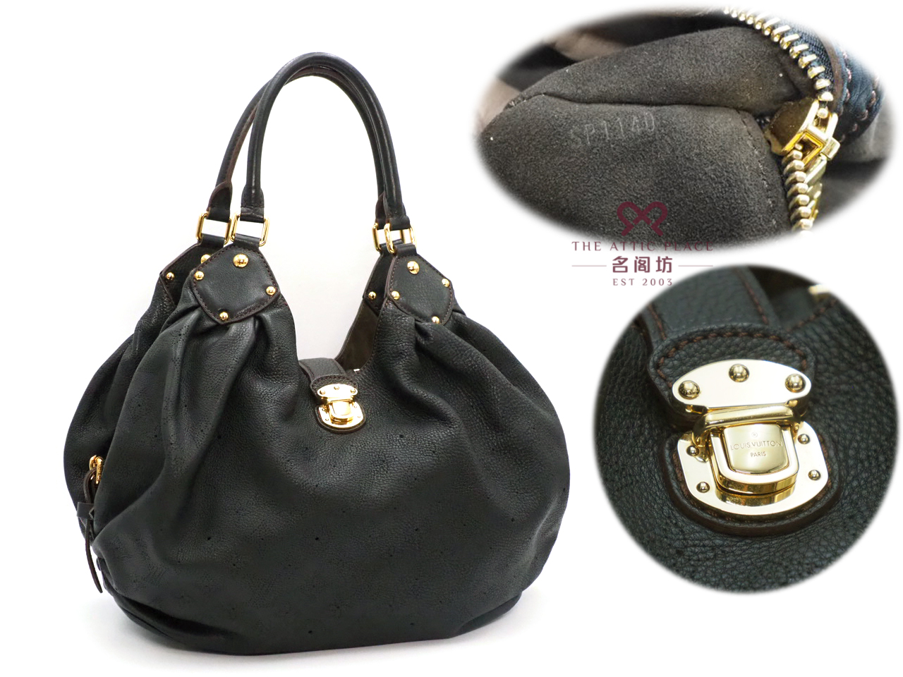 Louis Vuitton M95547 Monogram Mahina XL Black Hobo Bag (SP1140) - Image 2