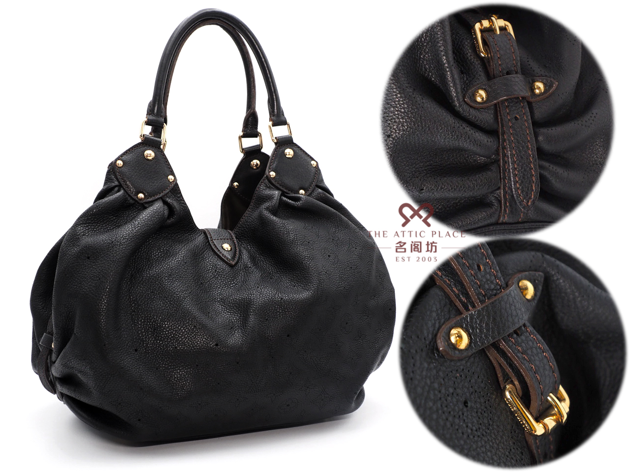 Louis Vuitton M95547 Monogram Mahina XL Black Hobo Bag (SP1140) - Image 4