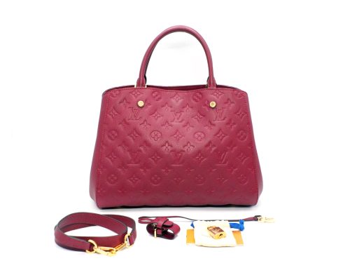 Louis Vuitton Red Monogram Empreinte Montaigue MM 2-Way Bag (SP4157)