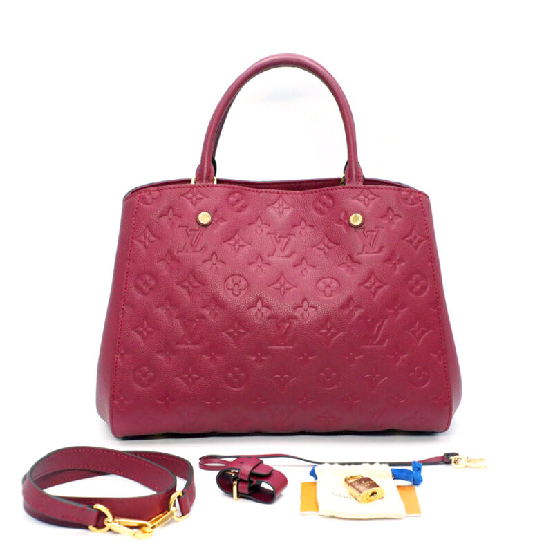 Louis Vuitton Red Monogram Empreinte Montaigue MM 2-Way Bag (SP4157)