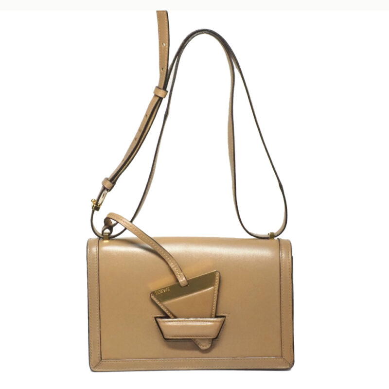 Loewe Beige Calfskin Leather “Barcelona” Medium Shoulder/ Crossbody Bag