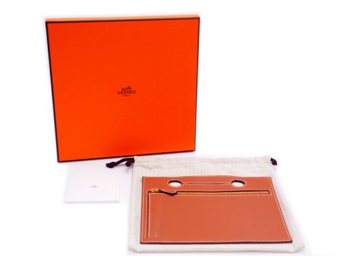 Hermes Gold Swift Leather Backpocket Pouch Z Stamp For Birkin 30
