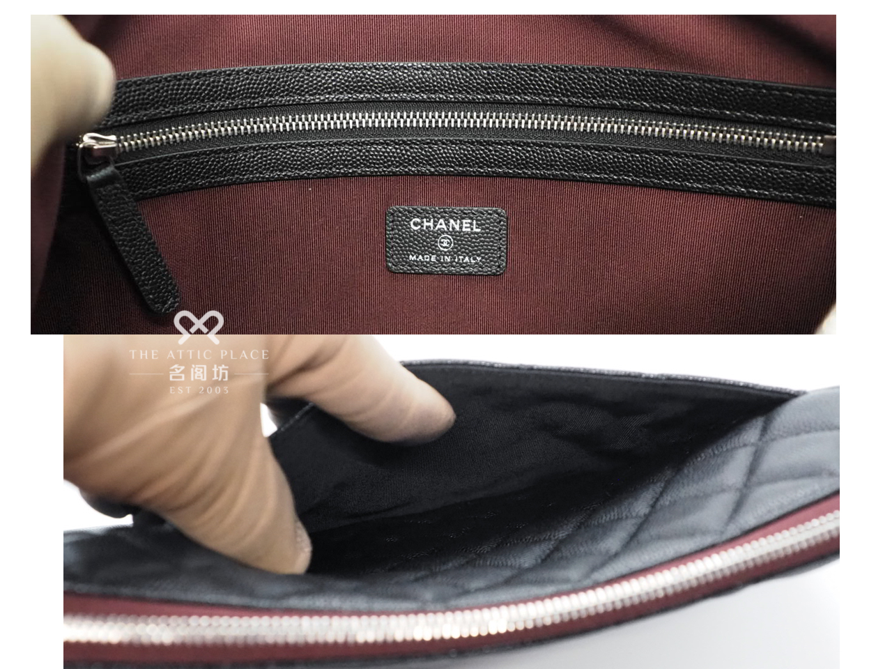 Chanel 290095237 Black Medium Caviar Leather O Case Clutch - Image 7