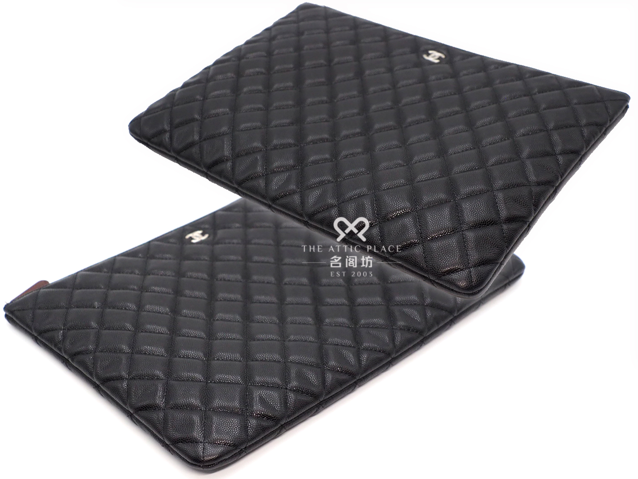 Chanel 290095237 Black Medium Caviar Leather O Case Clutch - Image 5