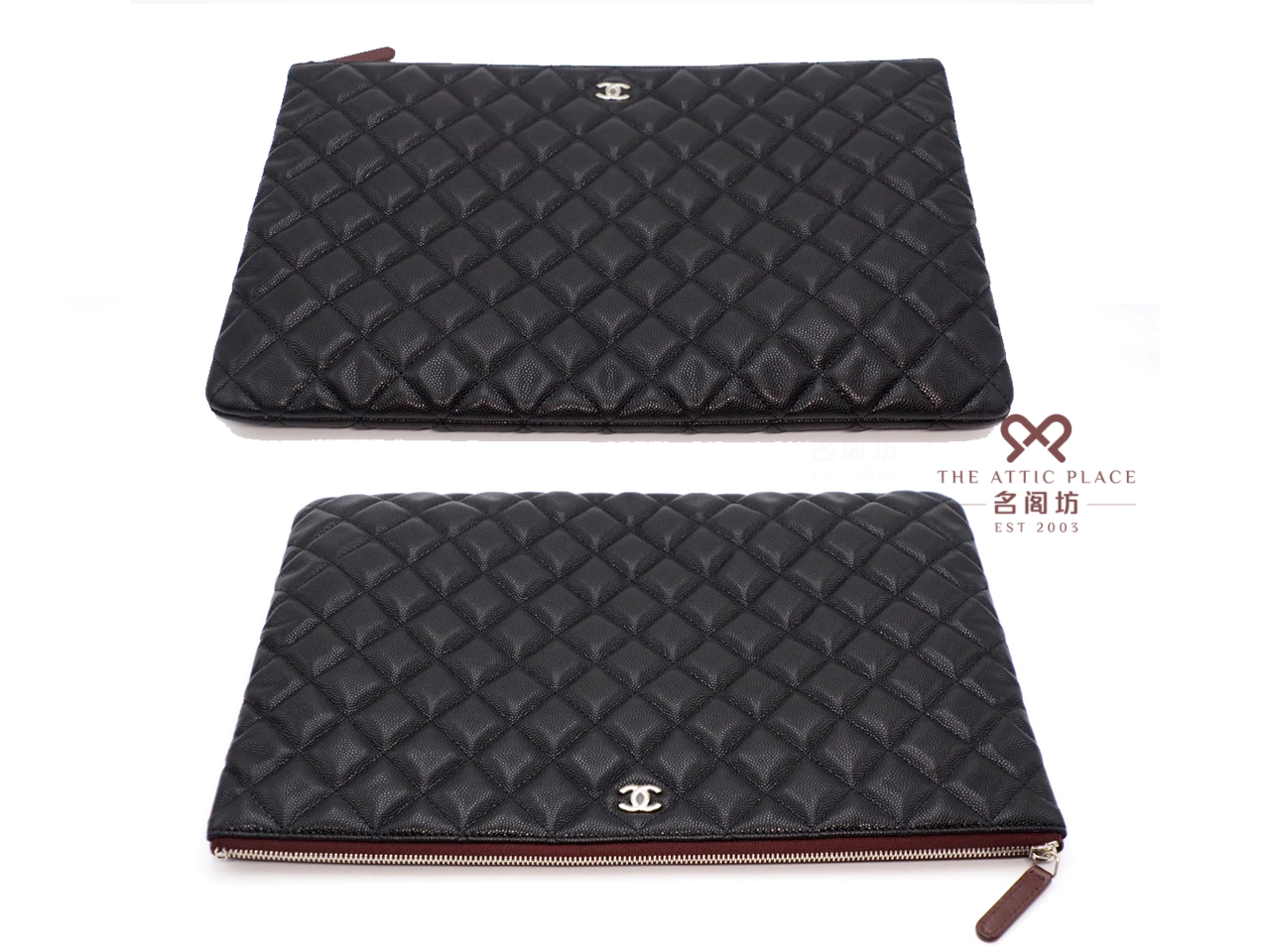 Chanel 290095237 Black Medium Caviar Leather O Case Clutch - Image 4