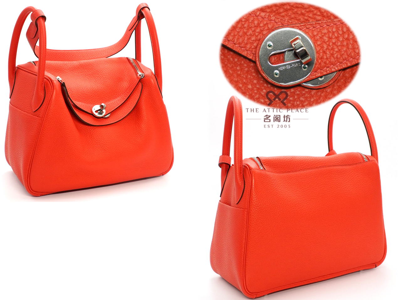 Hermes Lindy 30 Rouge Pivoine Clemence Leather R Stamp Palladium Hardware -Year 2014 - Image 3