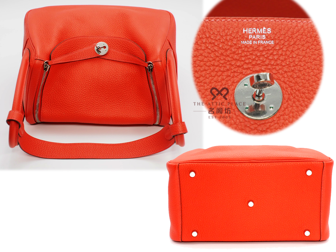 Hermes Lindy 30 Rouge Pivoine Clemence Leather R Stamp Palladium Hardware -Year 2014 - Image 4