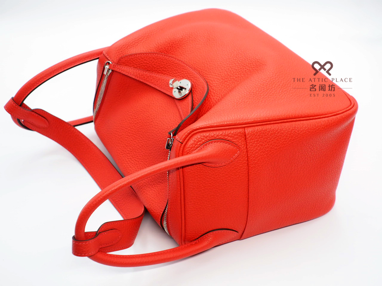 Hermes Lindy 30 Rouge Pivoine Clemence Leather R Stamp Palladium Hardware -Year 2014 - Image 6