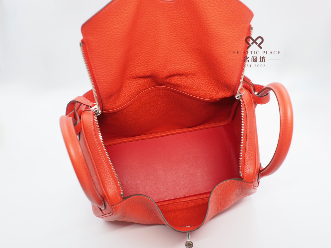 Hermes Lindy 30 Rouge Pivoine Clemence Leather R Stamp Palladium Hardware -Year 2014 - Image 9