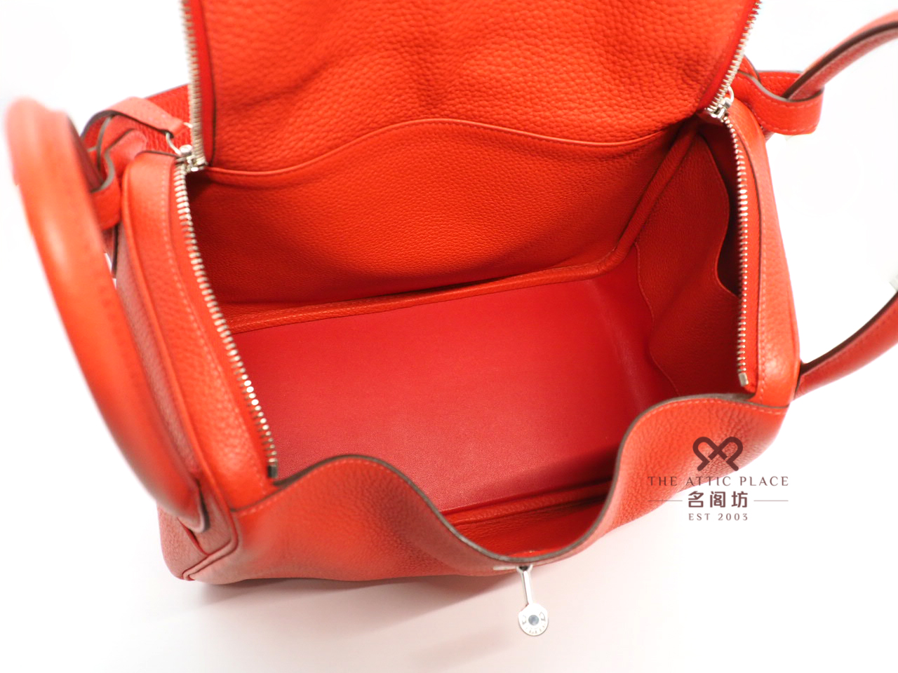 Hermes Lindy 30 Rouge Pivoine Clemence Leather R Stamp Palladium Hardware -Year 2014 - Image 8