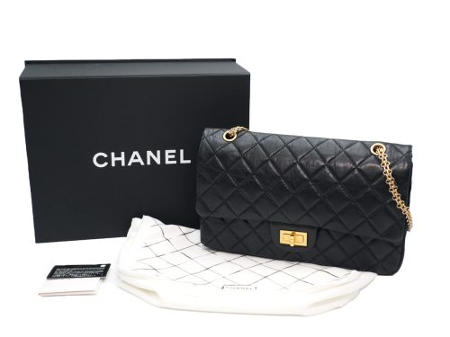 Chanel 18314088 Black Distressed Quilted 277 2.55 Reissue Gold Hardware