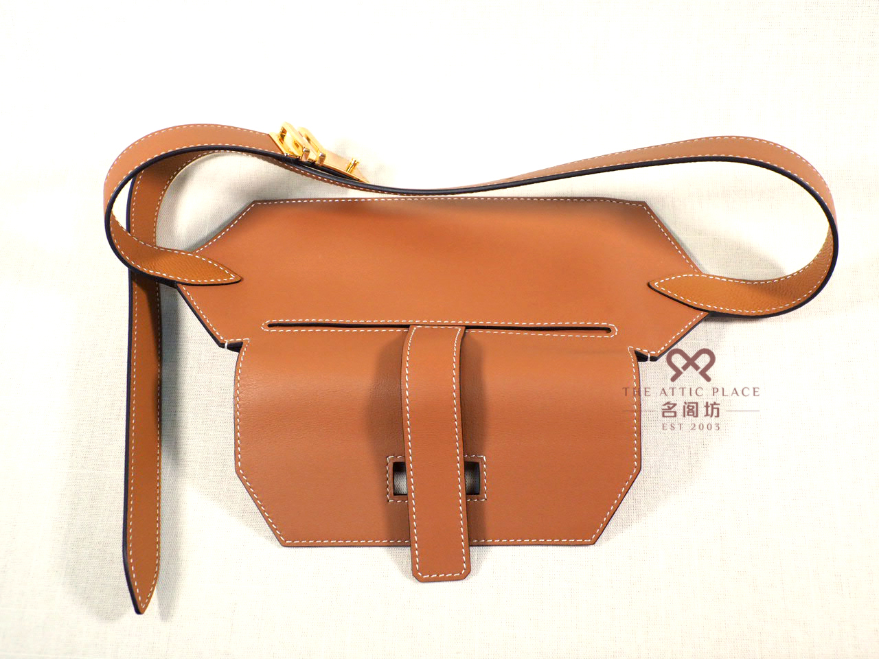 Hermes Cintura Elan Pocket 24 Belt Bag Gold Brown Gold Hardware -XS - Image 4